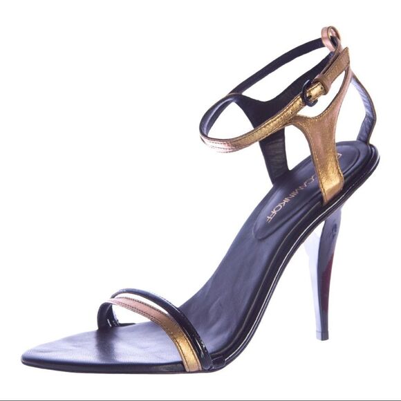 REBECCA minkoff bellina metallic heeled sandals size 7 - Picture 1 of 9